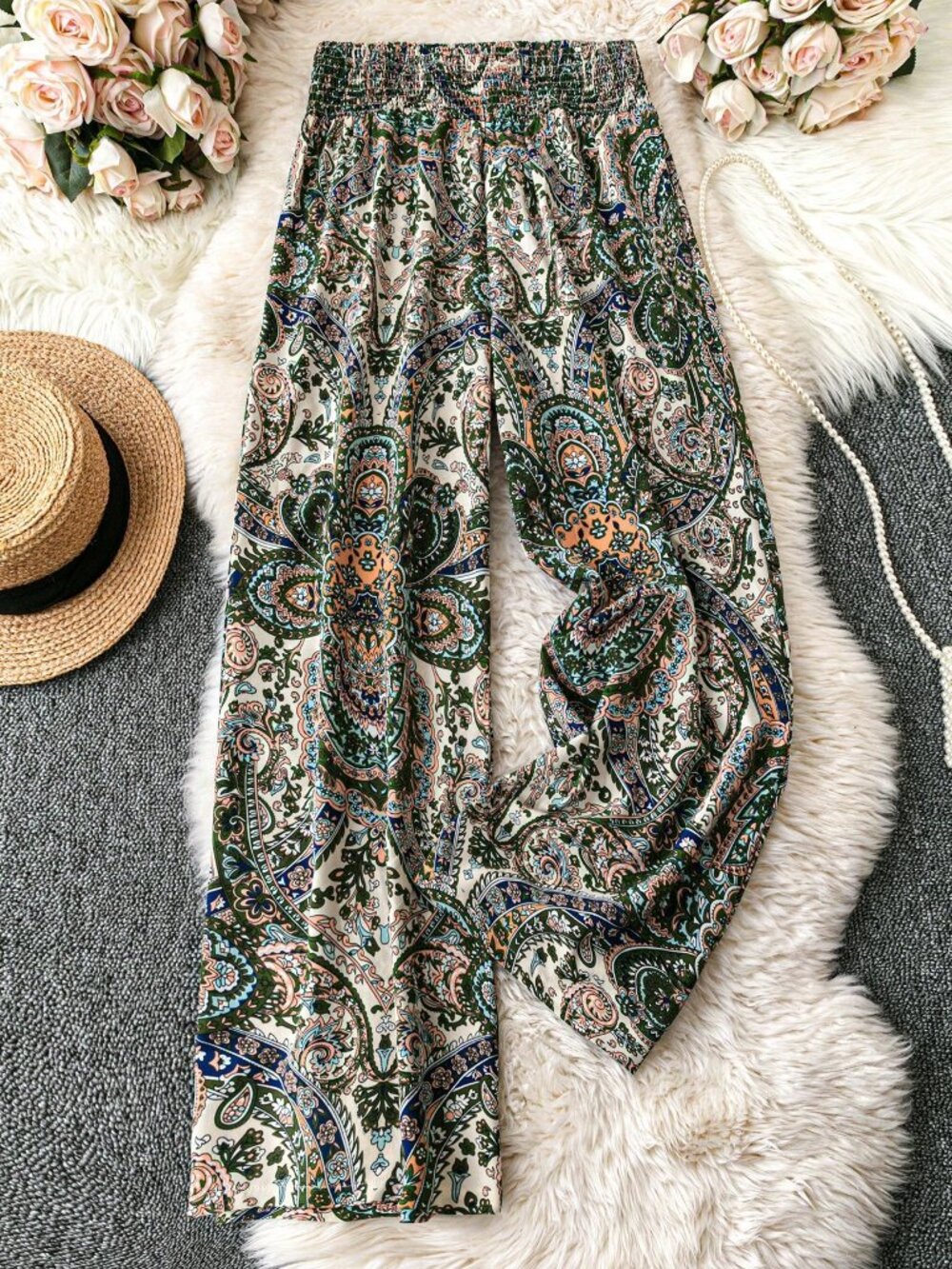 Multicolor Boho Women's Bohemian Printed Trousers